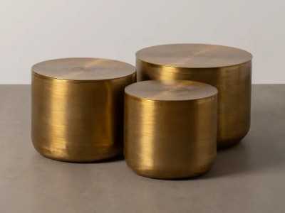 Ensemble de 3 tables basses en aluminium - VOLARE