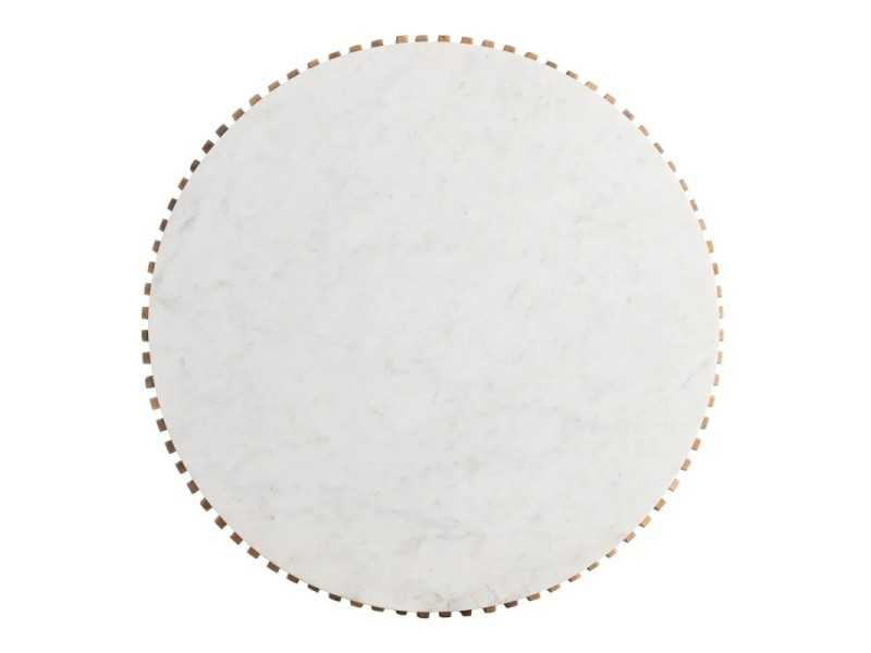 Round coffee table made of wood with a marble top - JARTUM