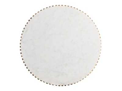 Table basse ronde en bois avec un plateau en marbre - JARTUM