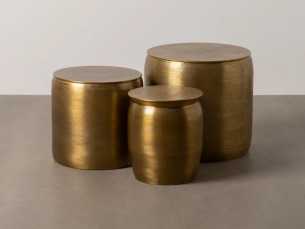 Conjunto de 3 mesas de centro de aluminio -VERNE