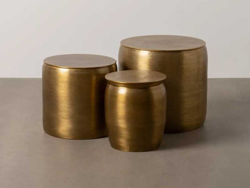 Conjunto de 3 mesas de centro de aluminio -VERNE