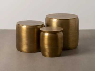 Ensemble de 3 tables basses en aluminium -VERNE