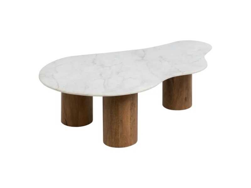 Mesa de centro con tapa de mármol -YEMEN