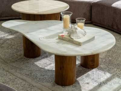 Table basse avec plateau en marbre -YEMEN