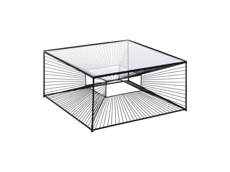 Table basse carrée en acier époxy noir - TRIP