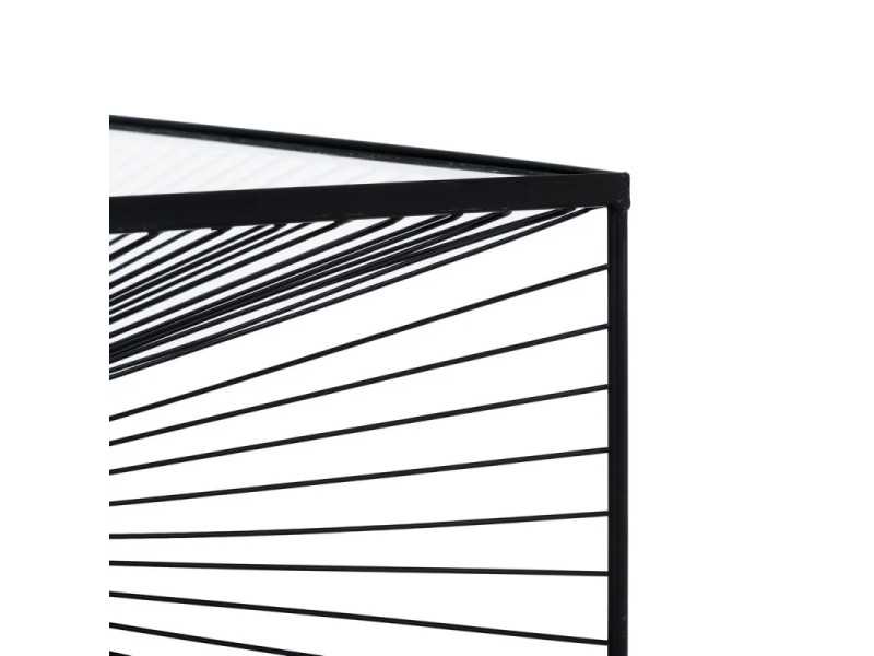 Table basse carrée en acier époxy noir - TRIP