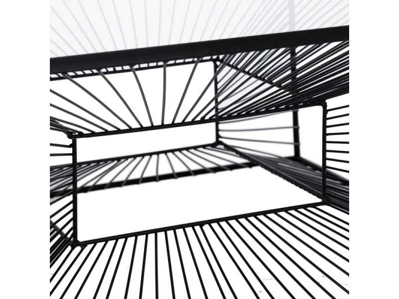 Square coffee table in black epoxy steel - TRIP