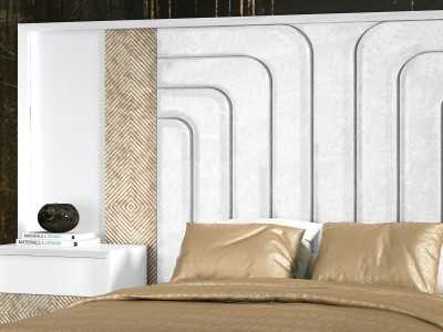 Tête de lit XXL tapissé et laquée au design moderne - ANIK