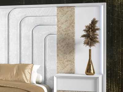 Tête de lit XXL tapissé et laquée au design moderne - ANIK