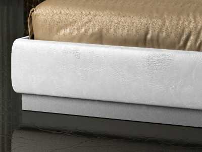 Cama completa con cabecero XXL tapizado y lacado de diseño moderno - ANIK