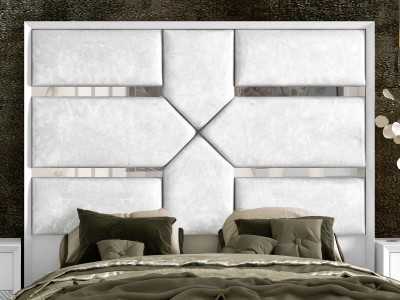 Upholstered and lacquered headboard with a modern design - ALIX