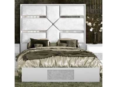 Cama completa de diseño moderno lacada y tapizada - ALIX