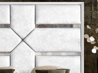 Complete upholstered and lacquered bed with a modern design - ALIX