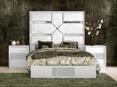 Complete upholstered and lacquered bed with a modern design - ALIX
