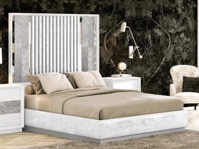 Complete upholstered and lacquered bed with a modern design - AIMÉE