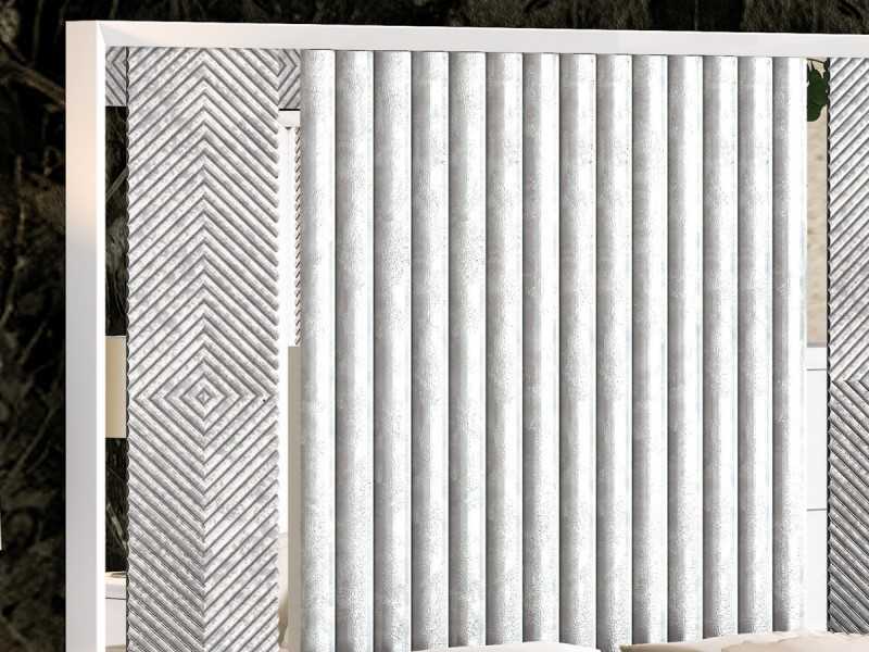 Lit complet au design moderne, laqué et rembourré - AIMÉE