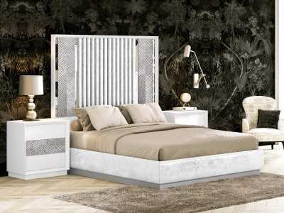 Complete upholstered and lacquered bed with a modern design - AIMÉE