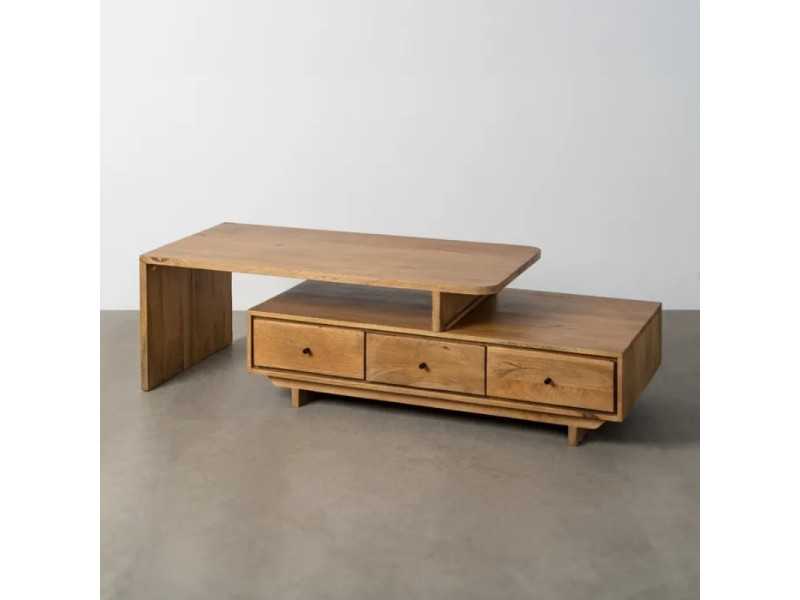 Wooden coffee table with drawers - BRIDGE