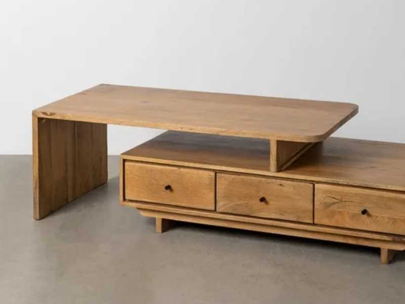 Table basse en bois avec tiroirs - BRIDGE