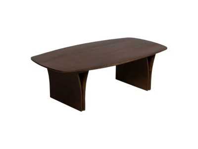 Mesa de centro de madera con tapa ovalada barril - NOWWEN