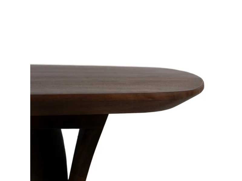 Table basse en bois avec plateau ovale en forme de tonneau - NOWWEN