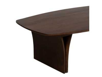 Mesa de centro de madera con tapa ovalada barril - NOWWEN