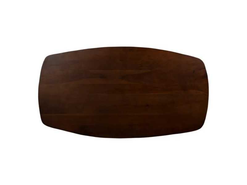 Table basse en bois avec plateau ovale en forme de tonneau - NOWWEN