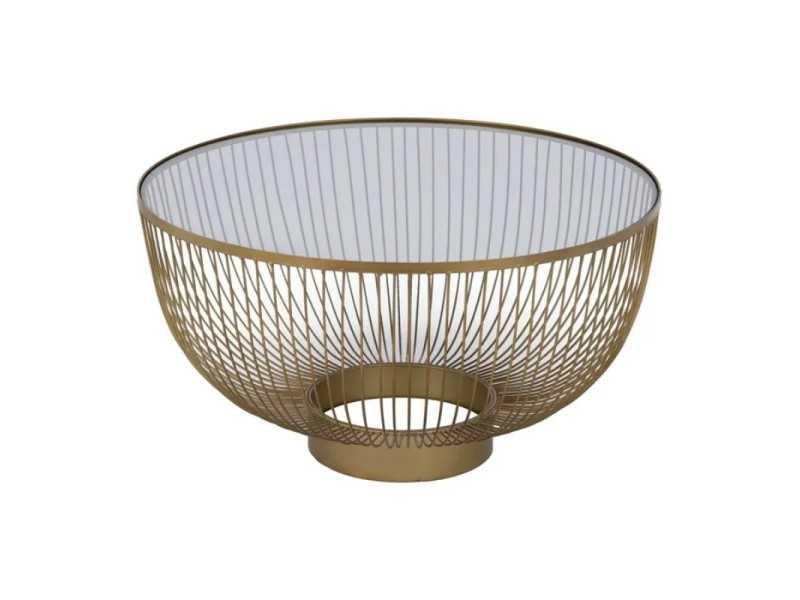 Table basse ronde en acier et en verre - KELLNERIN