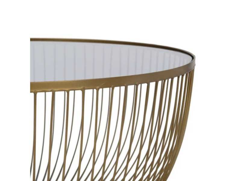 Table basse ronde en acier et en verre - KELLNERIN