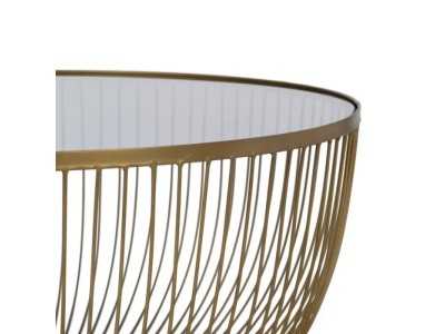 Table basse ronde en acier et en verre - KELLNERIN