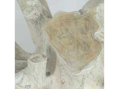 Round coffee table in wood and glass - TROPEA BLANCO