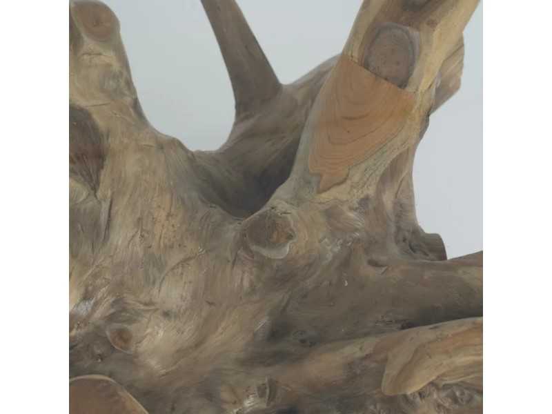 Table basse ronde en bois et verre - TROPEA