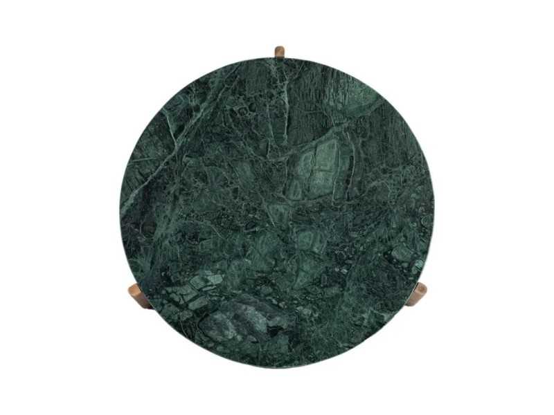 Table basse ronde en bois avec plateau en marbre - TERTE