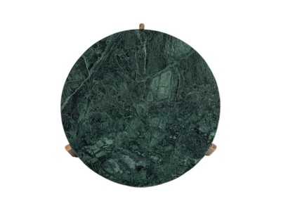 Round wooden coffee table with marble top - TERTE