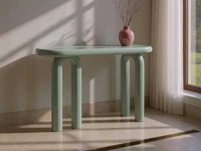 High-gloss lacquered designer console - ARIES