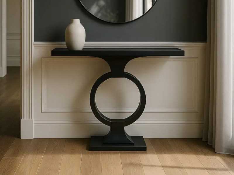 Console au design moderne en acier et verre - CHARLOTTE