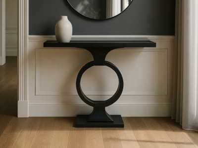 Console au design moderne en acier et verre - CHARLOTTE