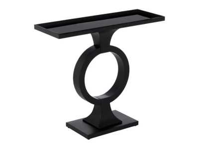 Modern design console table in steel and glass - CHARLOTTE