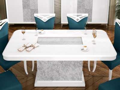 Table de salle à manger avec plateau fixe design et finition laquée - AUDRY