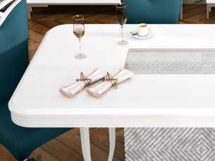 Mesa de comedor con tapa fija de diseño y lacada - AUBRY 2