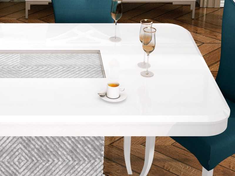 Table de salle à manger avec plateau fixe design et finition laquée - AUDRY