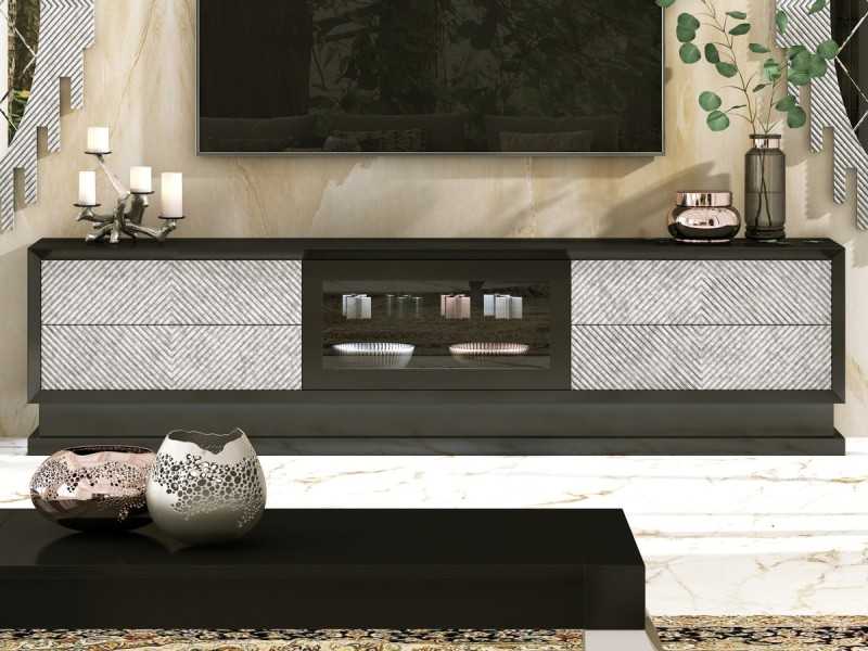 Meuble TV design laqué - AUBRY