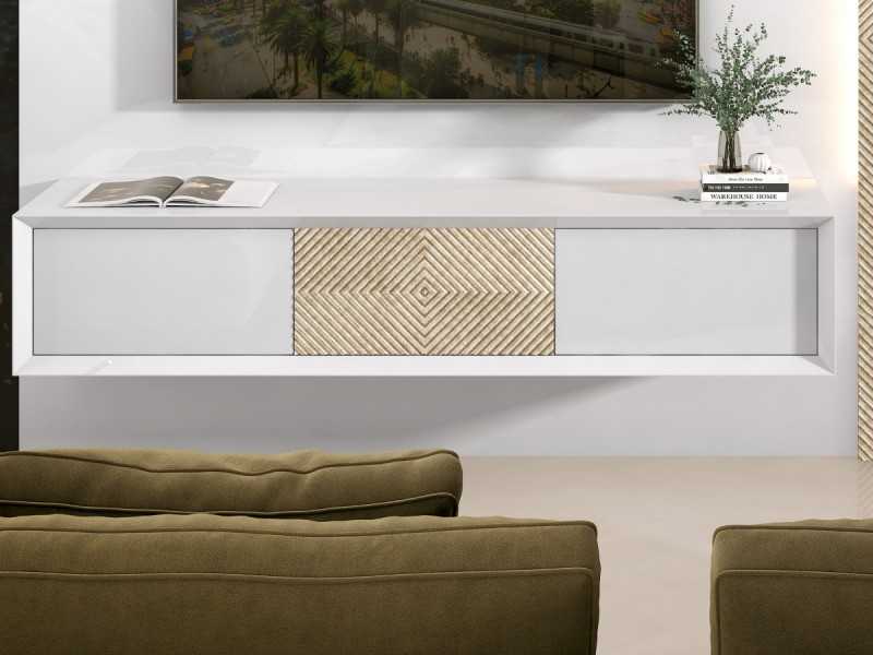 Modern design and lacquered TV unit - AUBRY 2