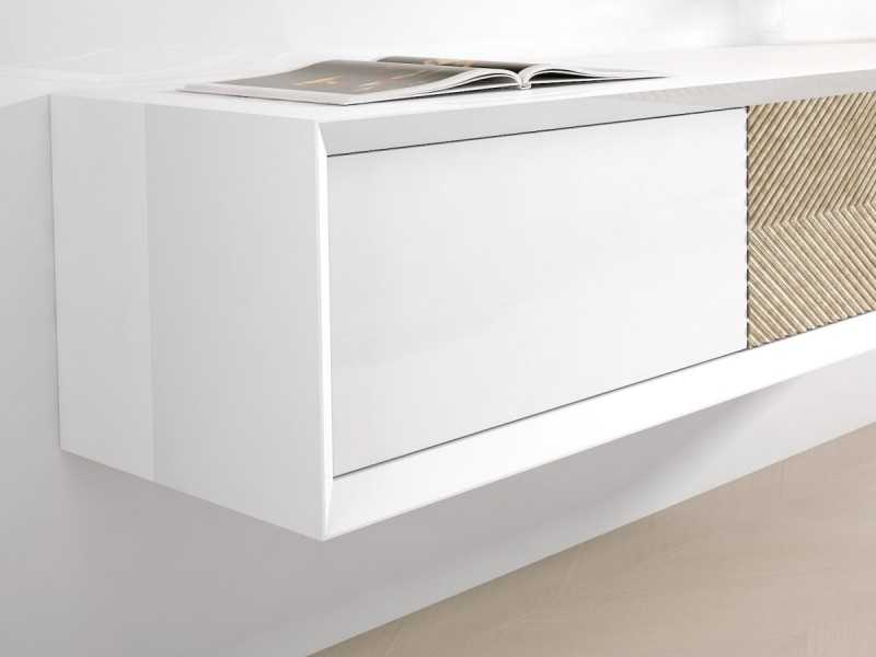 Modern design and lacquered TV unit - AUBRY 2