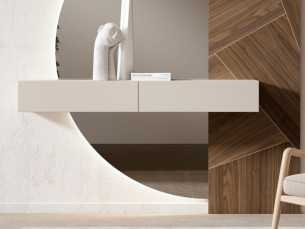 Mueble de entrada con cajones, espejo y luz led - ABRANO 2