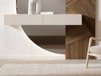 Mueble de entrada con cajones, espejo y luz led - ABRANO