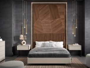 Lit design complet avec tête de lit XXL - ABRANO