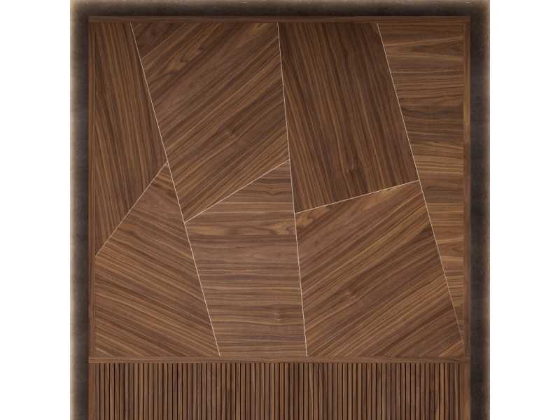 Complete designer bed with XXL headboard - ABRANO