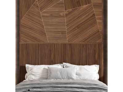 Cama completa de diseño con cabecero XXL - ABRANO