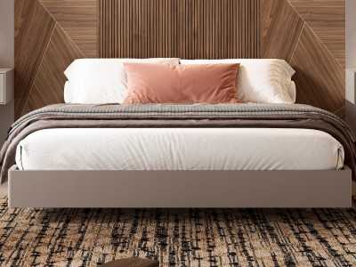 Complete designer bed with XXL headboard and 1 drawer bedside tables - ABÉLARD